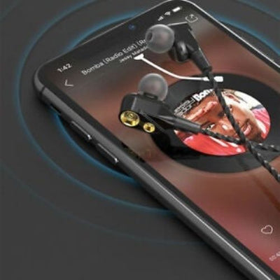 Double Unit Drive In Ear Earphone HiFi Quality Sound Headphone Earbud