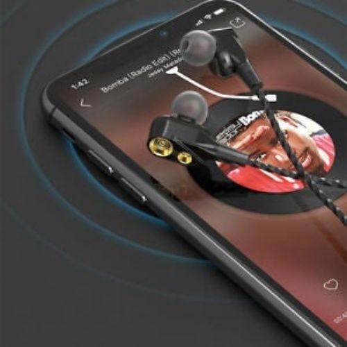 Double Unit Drive In Ear Earphone HiFi Quality Sound Headphone Earbud