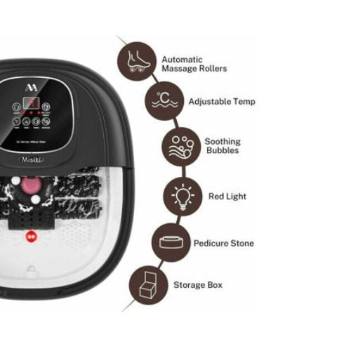 Rapid Heating Foot Spa Bath Massager W/ Heat Bubble 6 Motorized Massage Roller