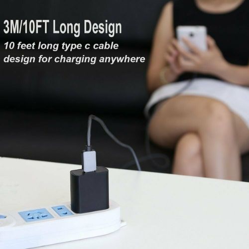 Braided USB Type-C Fast Charging Cable Cord Long For LG Samsung S9 Note 1m , 3m
