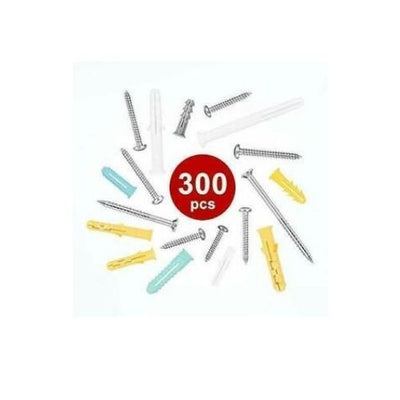 300x Drywall Screw and Anchor Kit Home Wall Self Tapping Screws with Clear Case