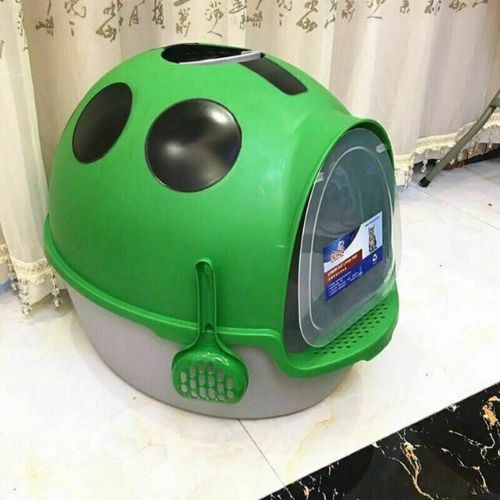 New Hooded Cat House Litter Tray Pan Set- Pet Kitten Toilet Box Comfortable Hand