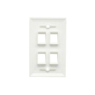 Ethernet Network Cat6 Cat5e Wall Plate 4 Port RJ45 Connector Socket