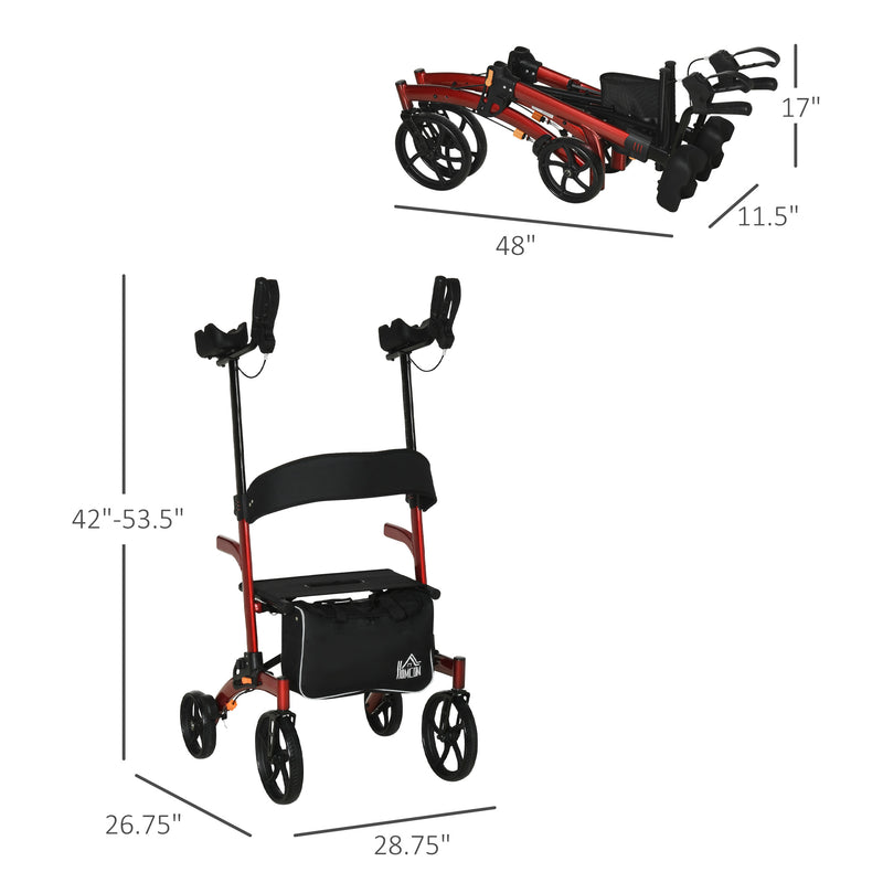 Forearm Rollator Walker for Seniors and Adults with Seat and Backrest