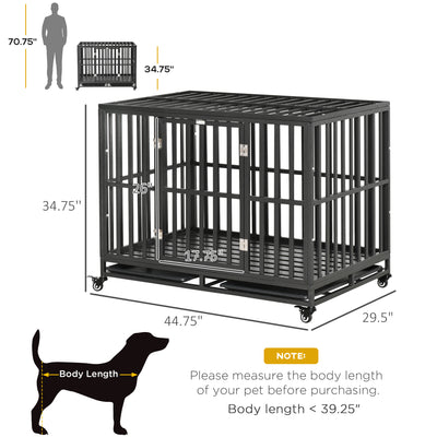 Strong Pet Dog Crate Mobility Cage w/ Playpen Metal &amp; Removeable Tray