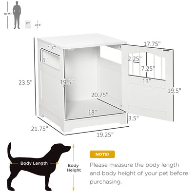 Wooden Dog Cage Furniture Style Pet Kennel Crate w/ Windows for Small Dogs