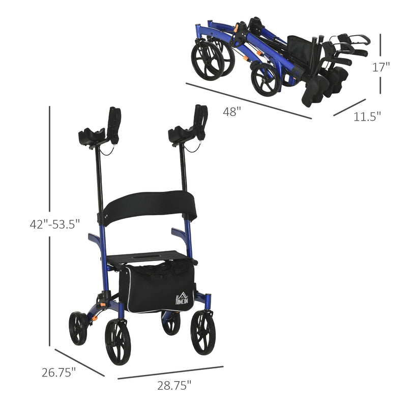 Forearm Rollator Walker for Seniors and Adults with Seat and Backrest