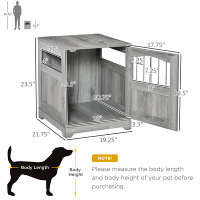 Wooden Dog Cage Furniture Style Pet Kennel Crate w/ Windows for Small Dogs