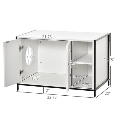Cat Litter Box Enclosure Hidden Adjustable Cat Furniture with Damping Hinge