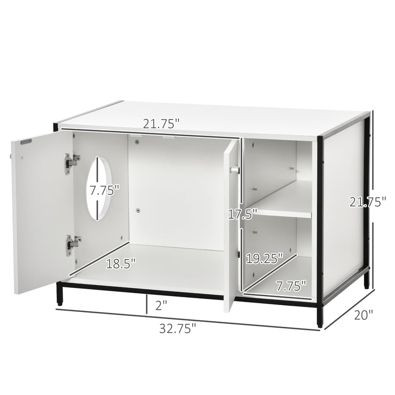 Cat Litter Box Enclosure Hidden Adjustable Cat Furniture with Damping Hinge