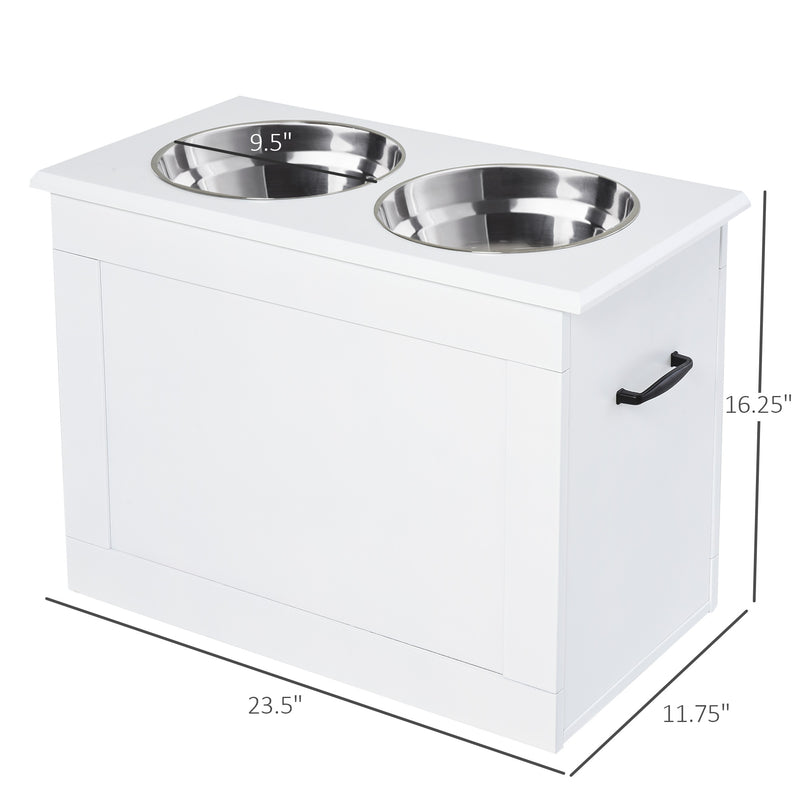 Raised Pet Bowls with Storage Function 2 Stainless Steel Dog Bowls Elevated Base