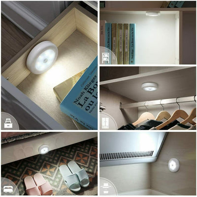 Super Bright LED Motion Sensor Lights Magnets Optional Sticky Pads Bathroom Hall
