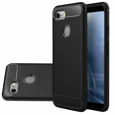 For Google Pixel 3 / XL & 3a / XL Case - Carbon Fiber Shockproof TPU Cover