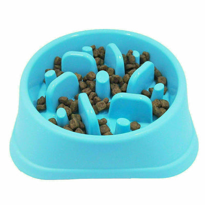Pet Dog Cat Slow Food Healthy Anti Slip Gulp Feed Interactive Travel Dish Bowl