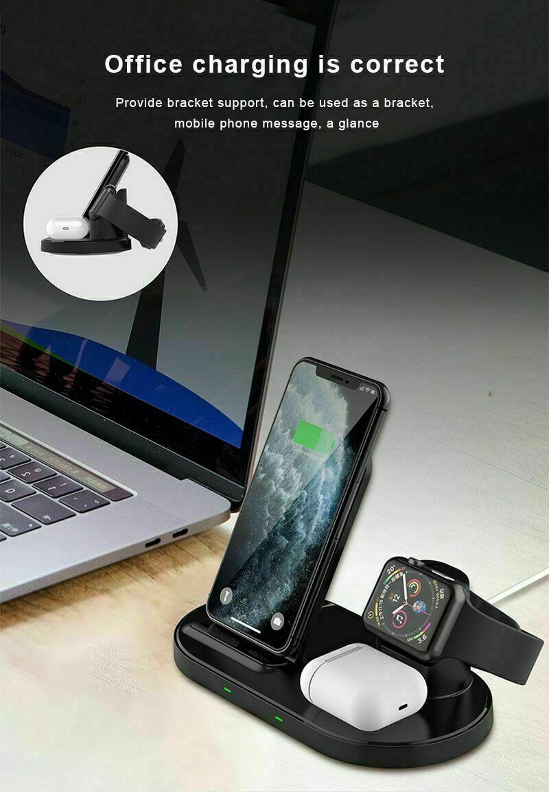 NEW 3 in 1 Wireless 15W Fast Charger Dock Folding Station For Watch Smart phone