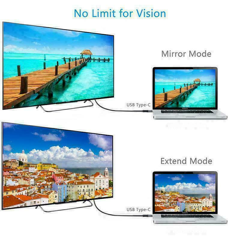 Type-C USB to HDMI Adapter Cable; USB C to HDMI Support 1080p, 2K, up to 4K