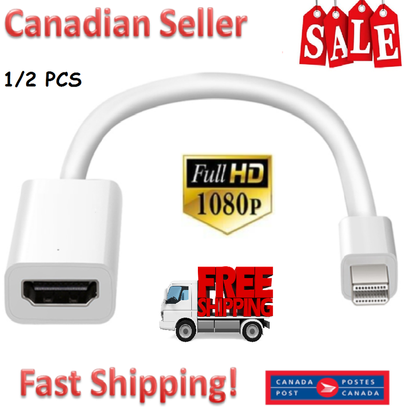 Mini Display Port to HDMI Adapter Thunderbolt DP Cable for MacBook Pro Air Mac