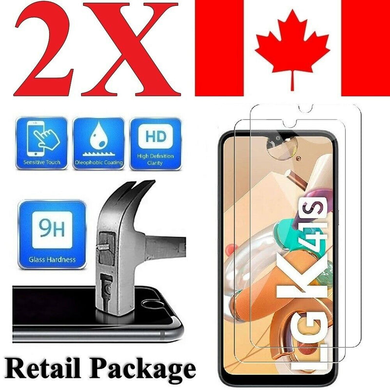 (2 Pack) Premium Tempered Glass Screen Protector Cover for LG K41s & K61