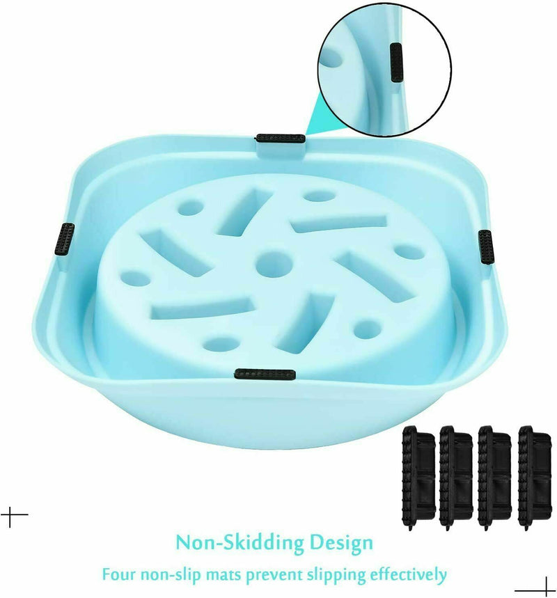 Pet Dog Cat Slow Food Healthy Anti Slip Gulp Feed Interactive Dish Bowl