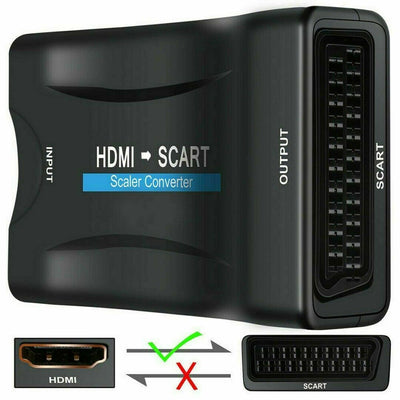 HDMI to Scart Adapter 1080P HD Video Audio Composite Converter USB Cable Cord