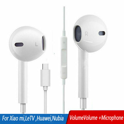 uType C USB-C Earphones Headphones Headsets w/ Mic for Huawei Samsung LG Xiaomi