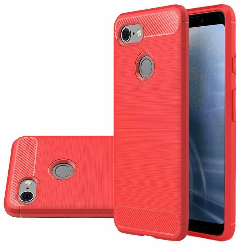 For Google Pixel 3 / XL & 3a / XL Case - Carbon Fiber Shockproof TPU Cover