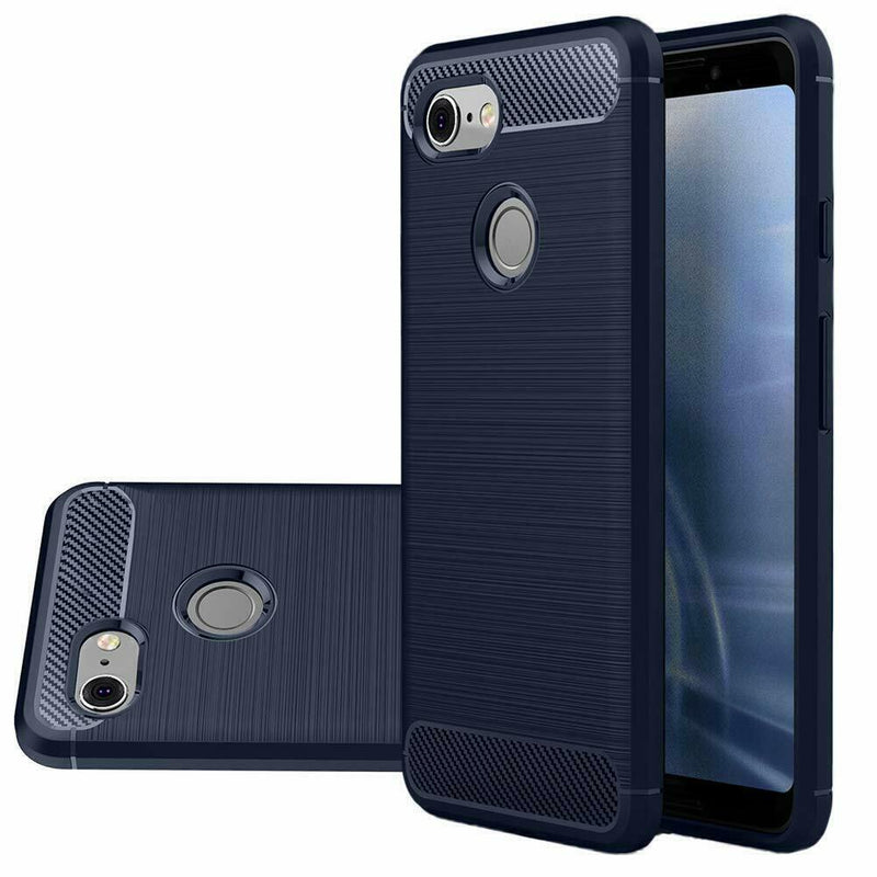 For Google Pixel 3 / XL & 3a / XL Case - Carbon Fiber Shockproof TPU Cover