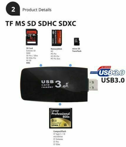New Memory Card Reader USB 3.0 Multi Micro SD TF CF MS Adapter PC Accessory CA
