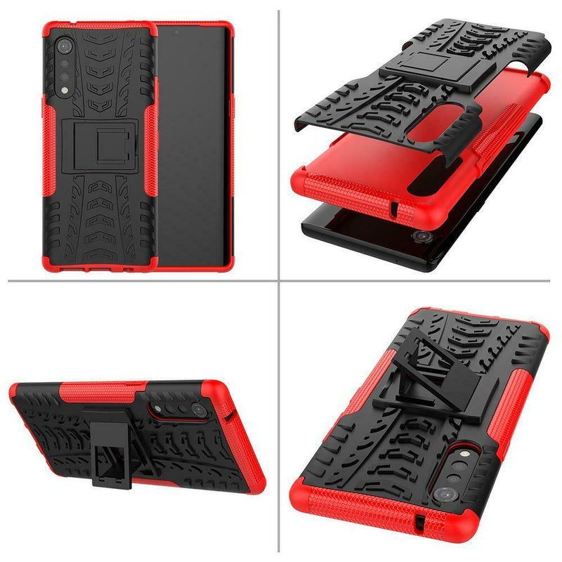 For LG Velvet 5G Case - Dual Layer Ultra Hybrid Shockproof Kickstand Hard Cover