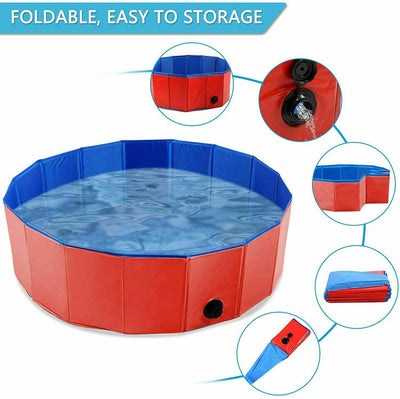 Portable Pet Folding Swimming Pool Dog Cat Washing Bath Tub Outdoor Water Pond