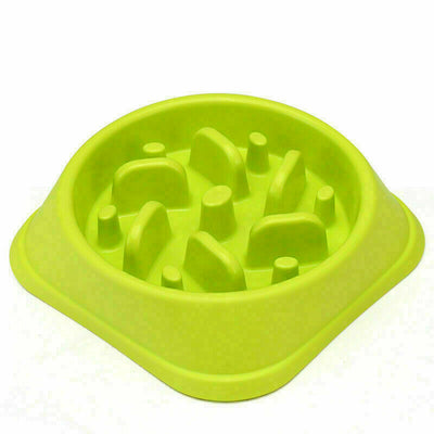 Pet Dog Cat Slow Food Healthy Anti Slip Gulp Feed Interactive Dish Bowl