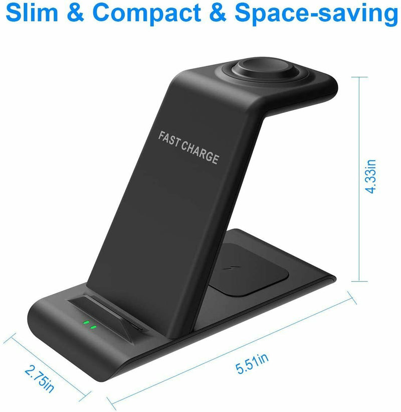 NEW 3 in 1 Wireless 15W Fast Charger Dock Folding Station For Watch Smart phone
