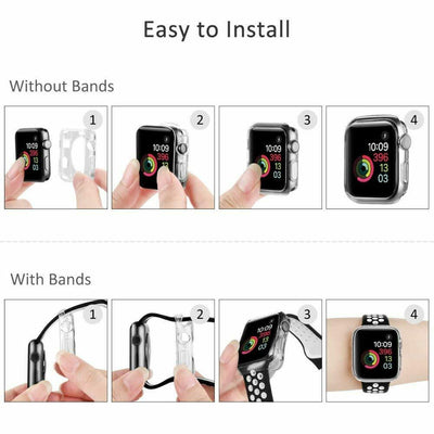 TPU Case For iWatch Series 2/3/4/5 Silicone Bumper Clear Cover 38/42/40/44mm New