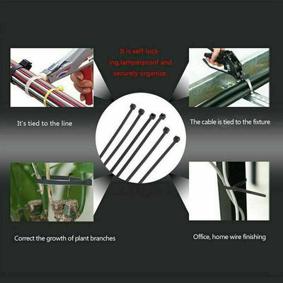 100PCS Cable Zip Ties Nylon Wraps High Quality Strong Small/Thin/Long/Thick tie