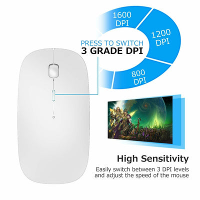 Wireless USB Slim 2.4 GHz Optical Magic Mouse Mice For Laptop PC Desktop Mac