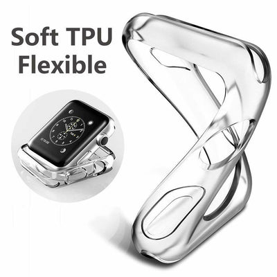 TPU Case For iWatch Series 2/3/4/5 Silicone Bumper Clear Cover 38/42/40/44mm New