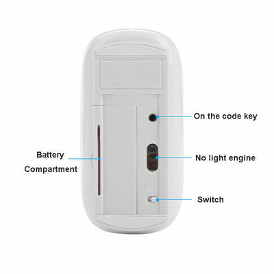 Wireless USB Slim 2.4 GHz Optical Magic Mouse Mice For Laptop PC Desktop Mac