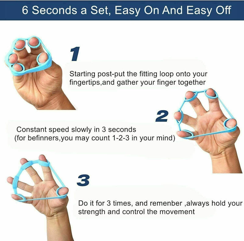 Finger Hand Exerciser Strengthener Wrist Forearm Grip Trainer Resistance Bands