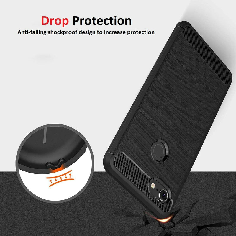 For Google Pixel 3 / XL & 3a / XL Case - Carbon Fiber Shockproof TPU Cover