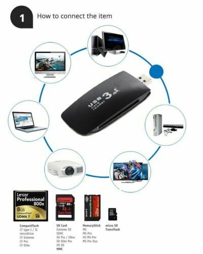 USB 3.0 multi memory card reader adapter for micro SD UHS-I laptop computer new!