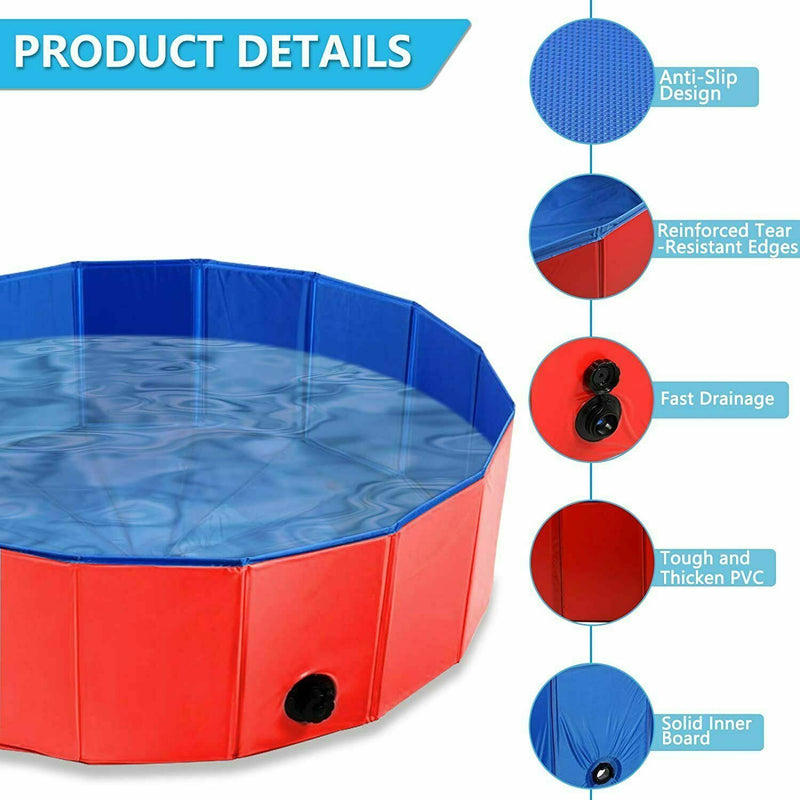Portable Pet Folding Swimming Pool Dog Cat Washing Bath Tub Outdoor Water Pond
