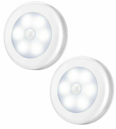 Super Bright LED Motion Sensor Lights Magnets Optional Sticky Pads Bathroom Hall