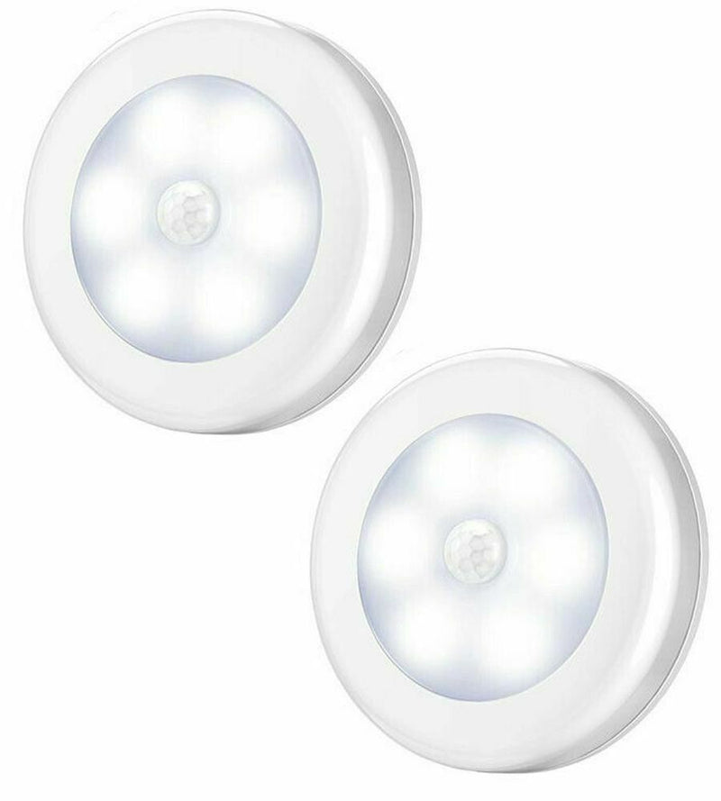 Super Bright LED Motion Sensor Lights Magnets Optional Sticky Pads Bathroom Hall