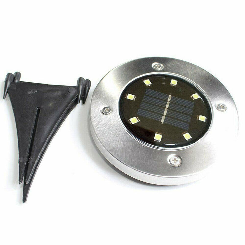 8 LED Solar Powered Buried Light Underground Lamp Pathway Garden Yard DIY Decors