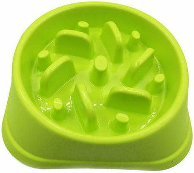 Pet Dog Cat Slow Food Healthy Anti Slip Gulp Feed Interactive Travel Dish Bowl