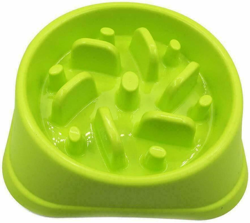 Pet Dog Cat Slow Food Healthy Anti Slip Gulp Feed Interactive Travel Dish Bowl