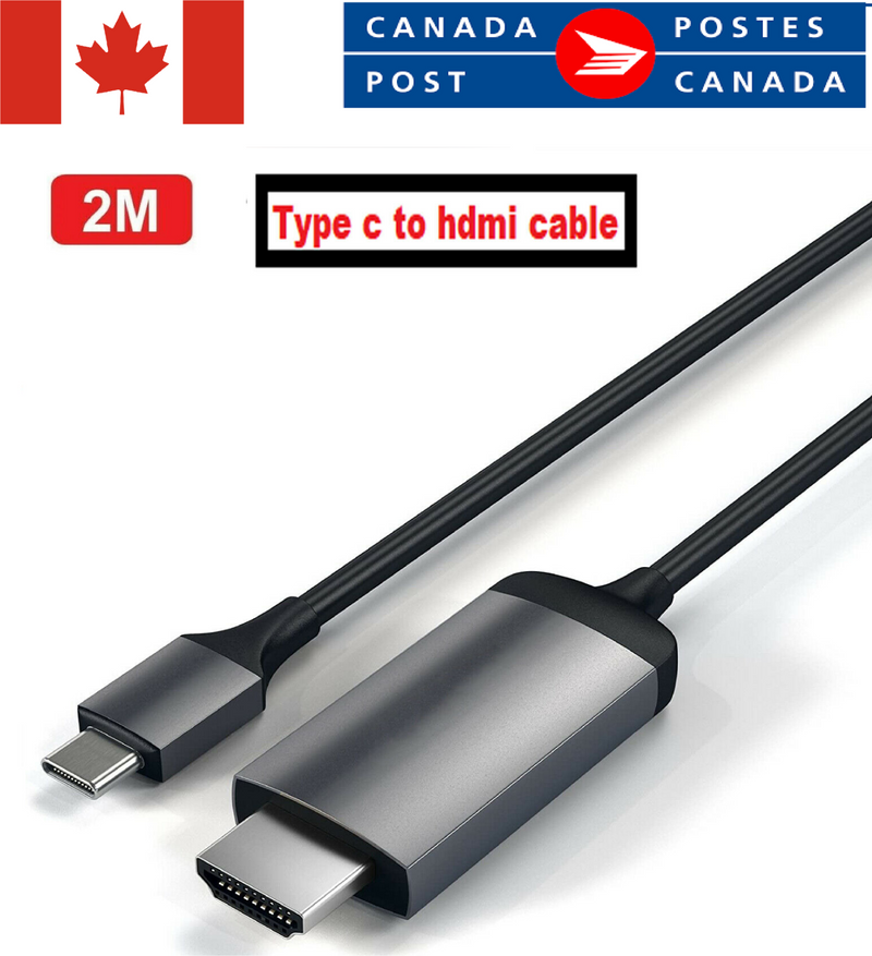 Type-C USB to HDMI Adapter Cable; USB C to HDMI Support 1080p, 2K, up to 4K
