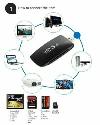 New Memory Card Reader USB 3.0 Multi Micro SD TF CF MS Adapter PC Accessory CA