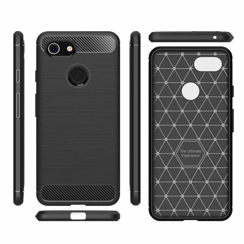 For Google Pixel 3 / XL & 3a / XL Case - Carbon Fiber Shockproof TPU Cover