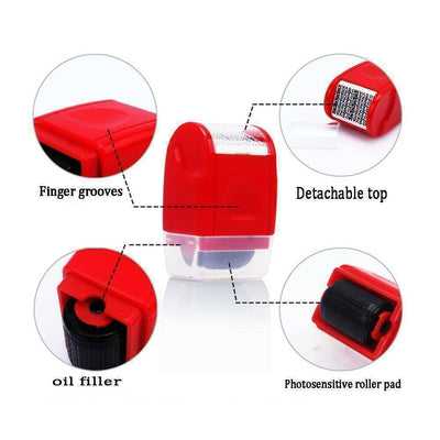 ID Identity Theft Protection Roller Stamp 2Pcs - Guard Your Identity Information